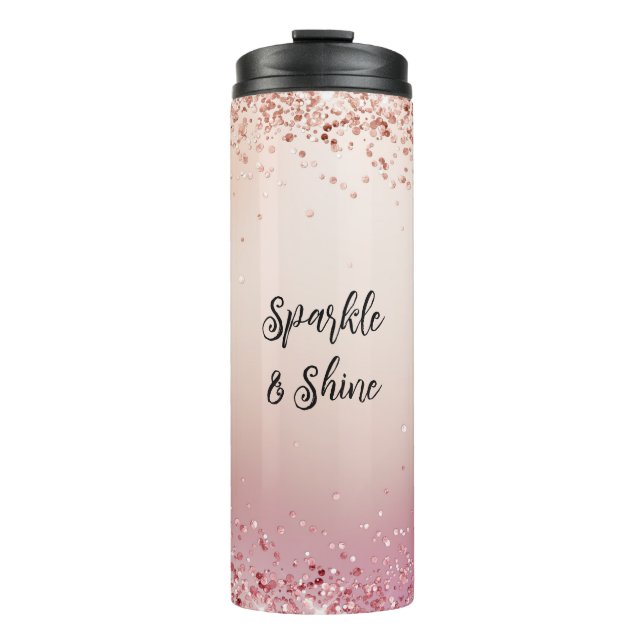 Pink and Rose Sparkle Ombre        Thermal Tumbler (Front)