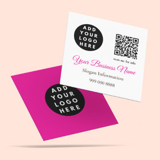 Pink and Roses Catering Business QR Code Square Business Card