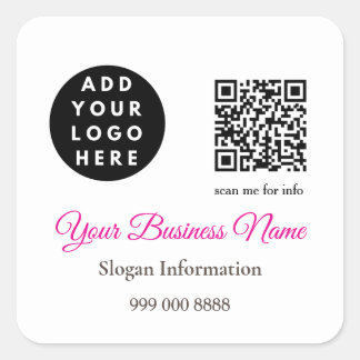 Pink and Roses Catering Business QR Code Sticker