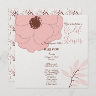 Pink and Rust Folk Art Floral Invitation