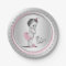 Pink and Silver Baby Shower Paper Plates