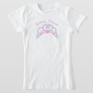 Pink and Silver Birthday Princess Tiara T-Shirt