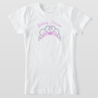 Pink and Silver Birthday Princess Tiara T-Shirt