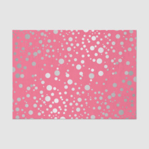 Pink and Silver Confetti Dots Tissue Paper