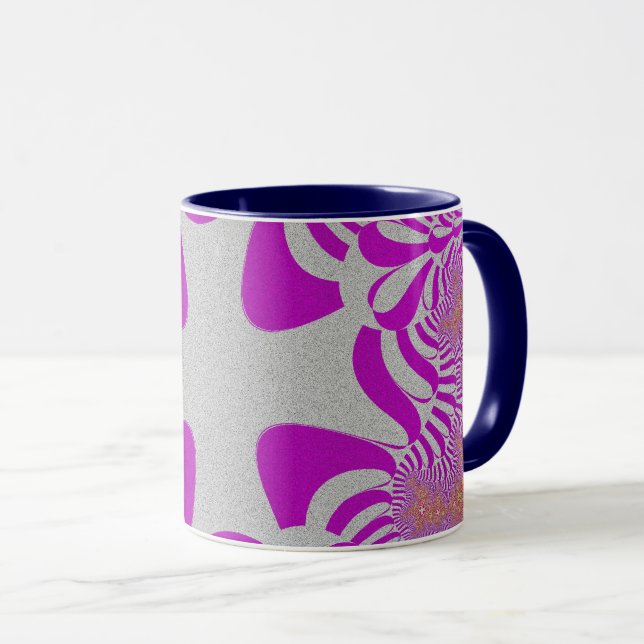 Pink and Silver Cross Mug (Front Right)