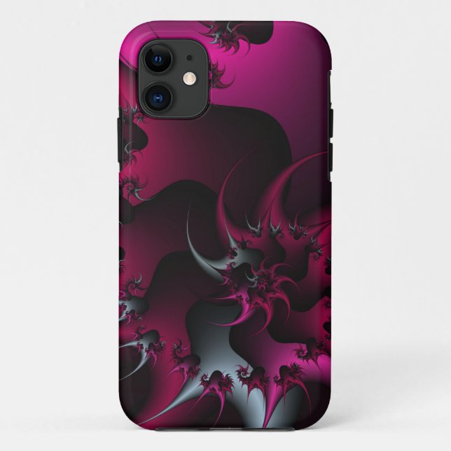 pink and silver fractal iphone case (Back)