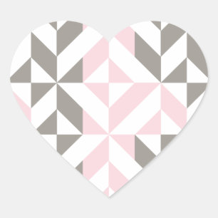 Pink and Silver Geometric ZigZag Heart Sticker