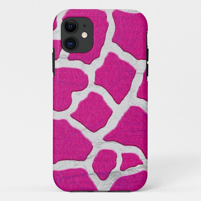 Pink and Silver Giraffe Case-Mate iPhone Case (Back)