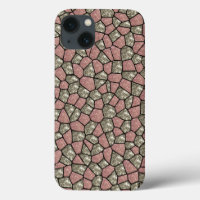 Pink and Silver Glitter Geometric Block Phone Case