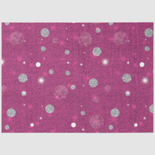 Pink and Silver Glitter Polka Dots Christmas Tissue Paper
