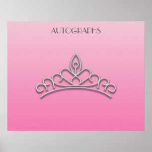 Pink and Silver Pageant Tiara Autograph Poster
