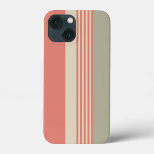 Pink and Silver Striped iPhone 13 Mini Case