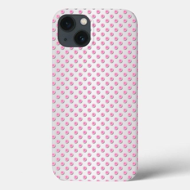 Pink and Silvery White Polka Dot Pattern Case-Mate iPhone Case (Back)