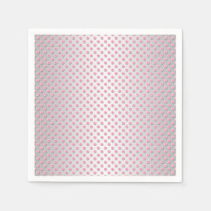 Pink and Silvery White Polka Dot Pattern Napkin