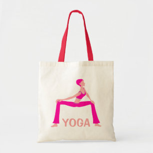 Pink And Skin Tones Yoga Pose Silhouette Tote Bag