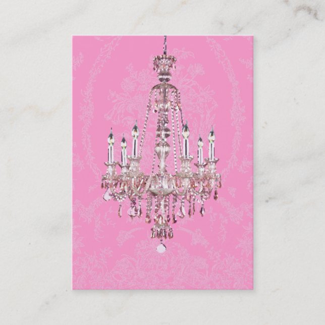 Pink and Sparkling Chandelier Business Card (Front)