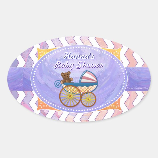 Pink and Stinky Baby Stuff Oval Sticker (Front)