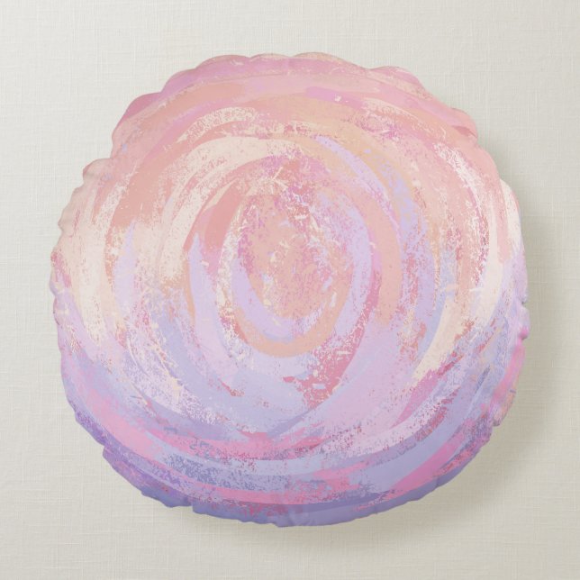 Pink and Stinky Round Cushion (Front)