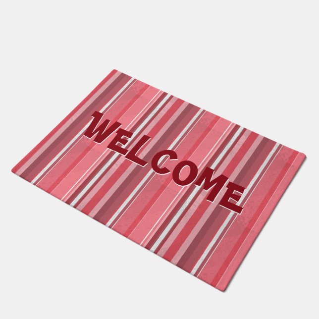 Pink and Stinky Stripes Doormat (Angled)