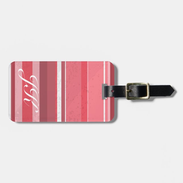 Pink and Stinky Stripes Luggage Tag (Front Horizontal)