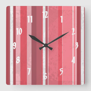 Pink and Stinky Stripes Square Wall Clock