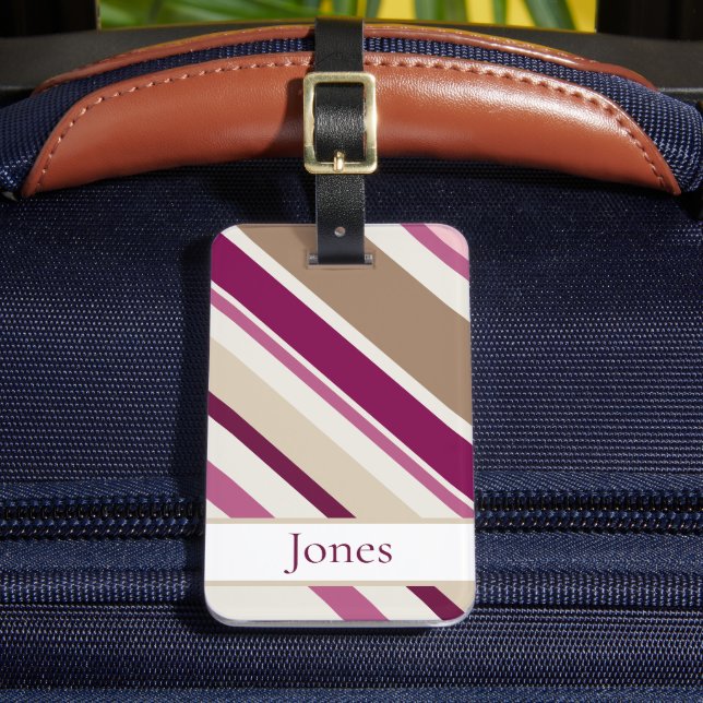Pink and Tan Luggage Tag (Front Insitu 2)