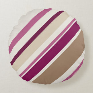 Pink and Tan Round Cushion