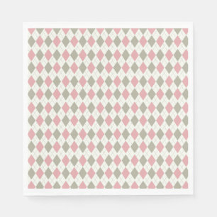 Pink and Taupe Argyle Pattern-Elegant  Versatile Napkin