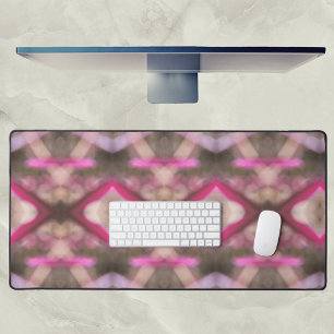 Pink and Taupe Boho Chic Abstract Pattern Desk Mat