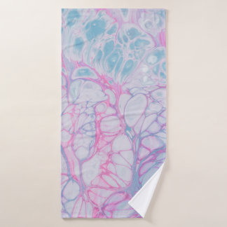 PINK AND TEAL ABSTRACT PAINTING BATH TOWEL