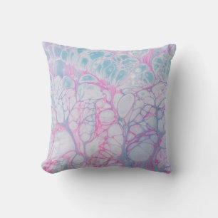PINK AND TEAL ABSTRACT PAINTING CUSHION