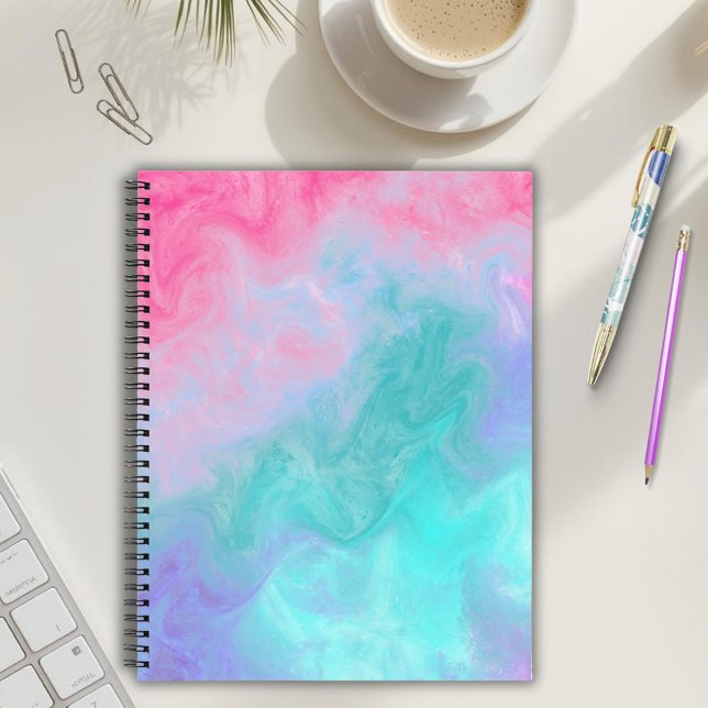 Pink and Teal Abstract Watercolor Notebook (Creator Uploaded)
