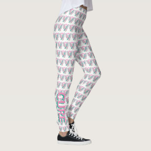 Pink and Teal Awareness Ribbon Angel Leggings