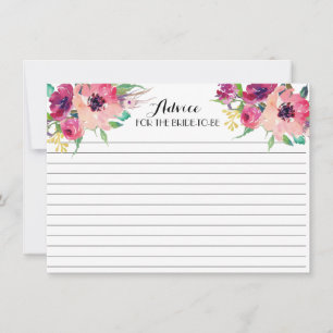 Pink and teal Beautiful Floral Advice Cards