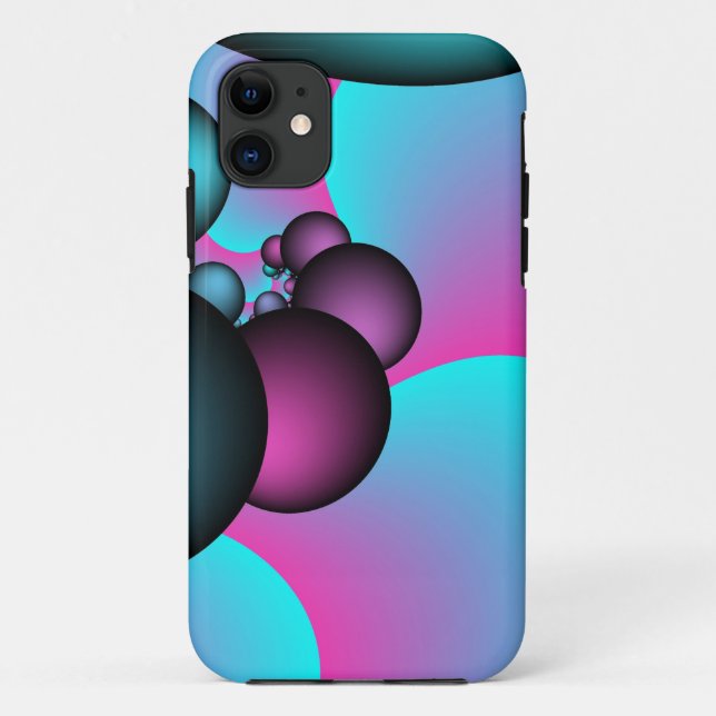 pink and teal bubbles Case-Mate iPhone case (Back)