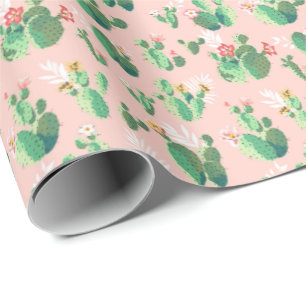 Pink and Teal Cactus Southwestern Gift Wrap