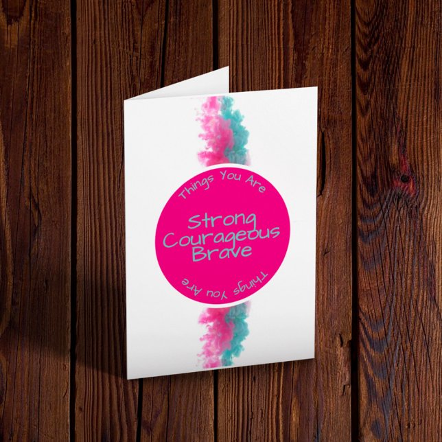 Pink And Teal Cancer Card (Creator Uploaded)