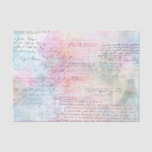 Pink and Teal Ephemera Tissue Paper