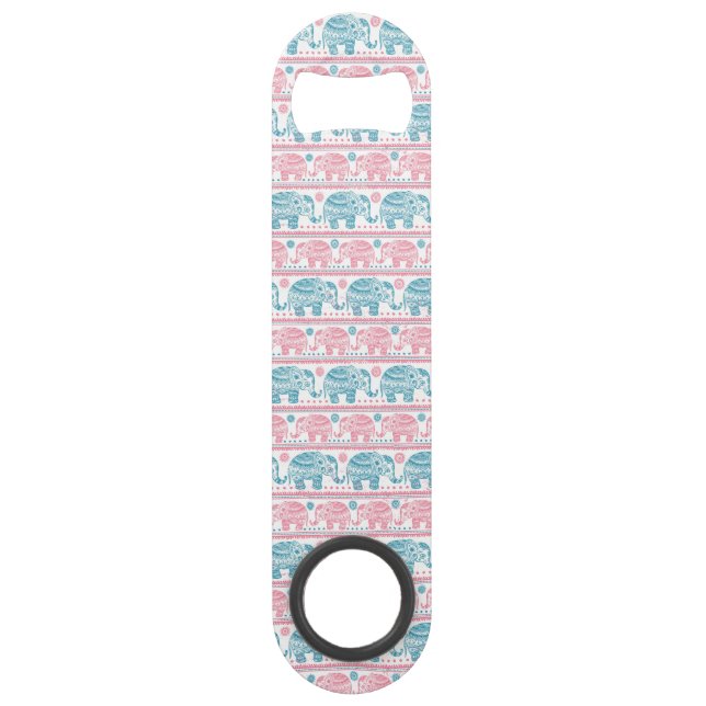 Pink And Teal Ethnic Elephant Pattern (Front)