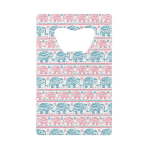 Pink And Teal Ethnic Elephant Pattern