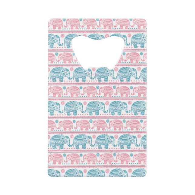Pink And Teal Ethnic Elephant Pattern (Front)
