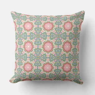 Pink and Teal Mandala Boho Cushion