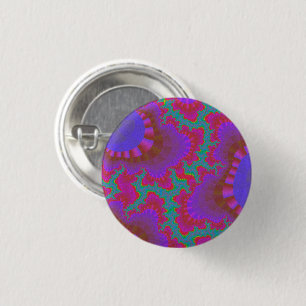 Pink and Teal Rainbow Gear 3 Cm Round Badge