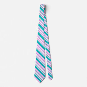 Pink and Teal Striped Tie