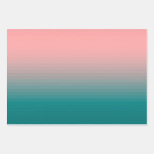 Pink and Teal  Wrapping Paper Sheet