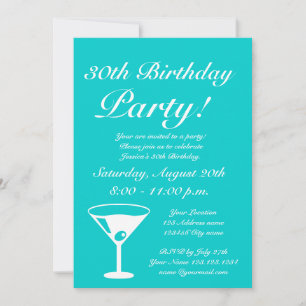 Pink and turquoise Keep calm Birthday invitations