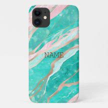 Pink and turquoise marble texture