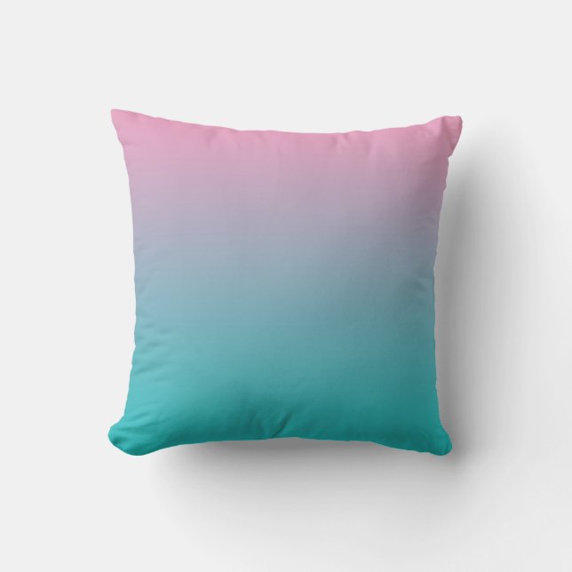 “Pink And Turquoise Ombre” Cushion (Front)