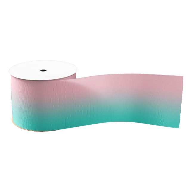 Pink and Turquoise Ombre Grosgrain Ribbon (Spool)
