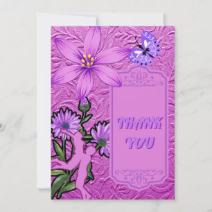 Pink and Violet Thank You Wedding Islamic Invitation